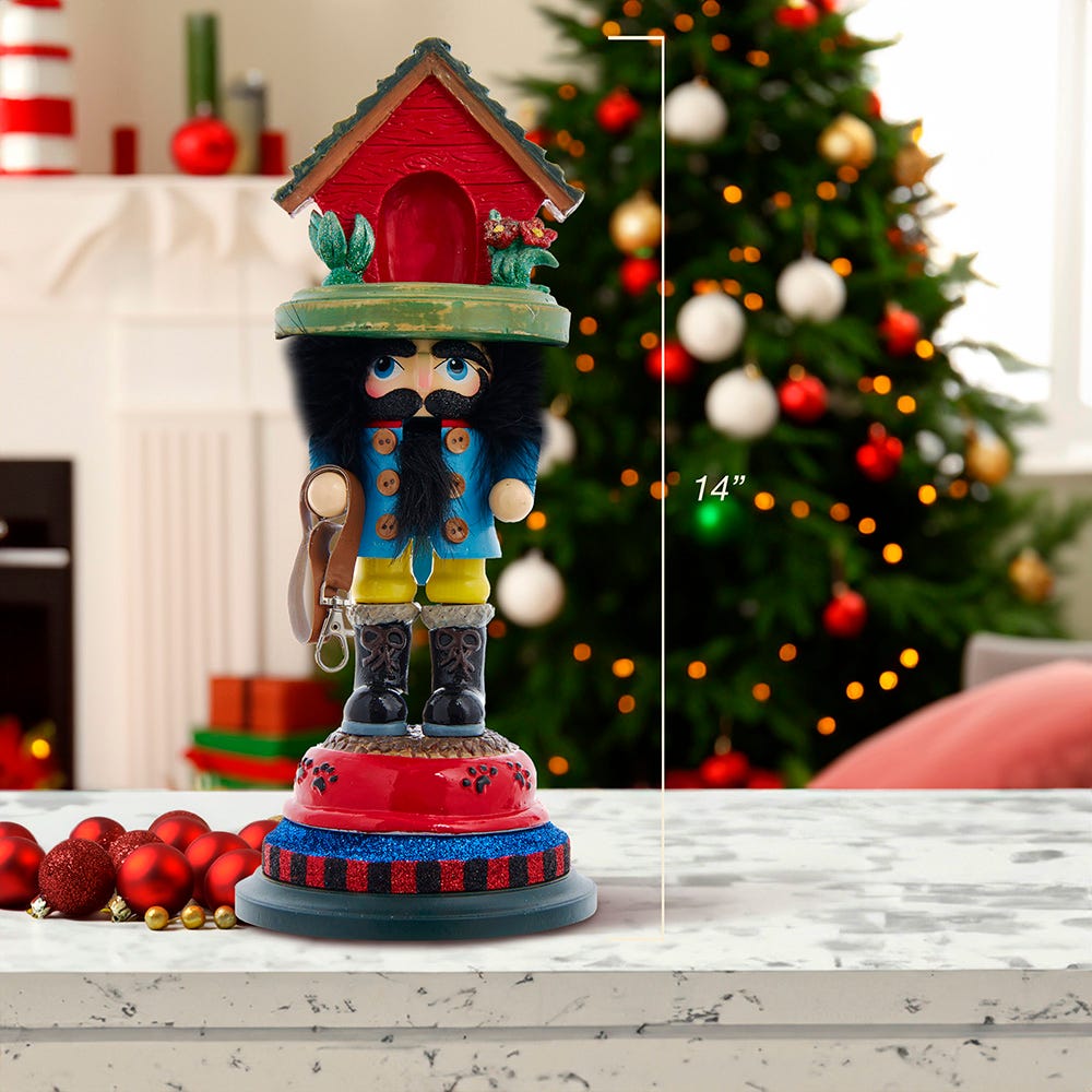 Kurt Adler 14-Inch Hollywood Dog House Hat Nutcracker